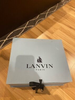 Lanvin Light Blue Shoe Box with Black Ribbon